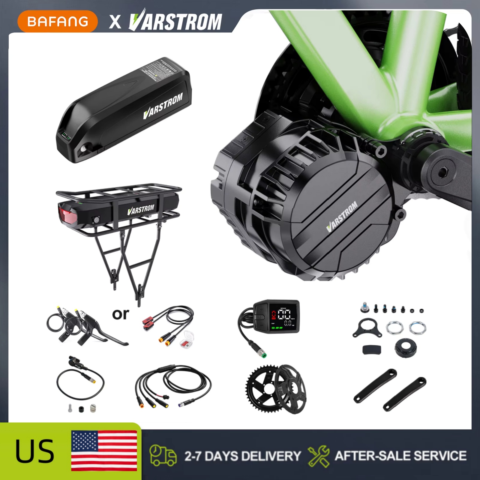 Side Hung Mid Drive Motor Kit - Varstrom 750W 48V Mid Motor Kits