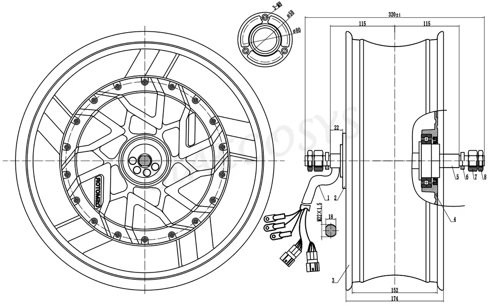 QSMotor 17X6.0inch 70H 12000W  - 12000W Electric Motorcycle Hub Motor ulasan dan harga