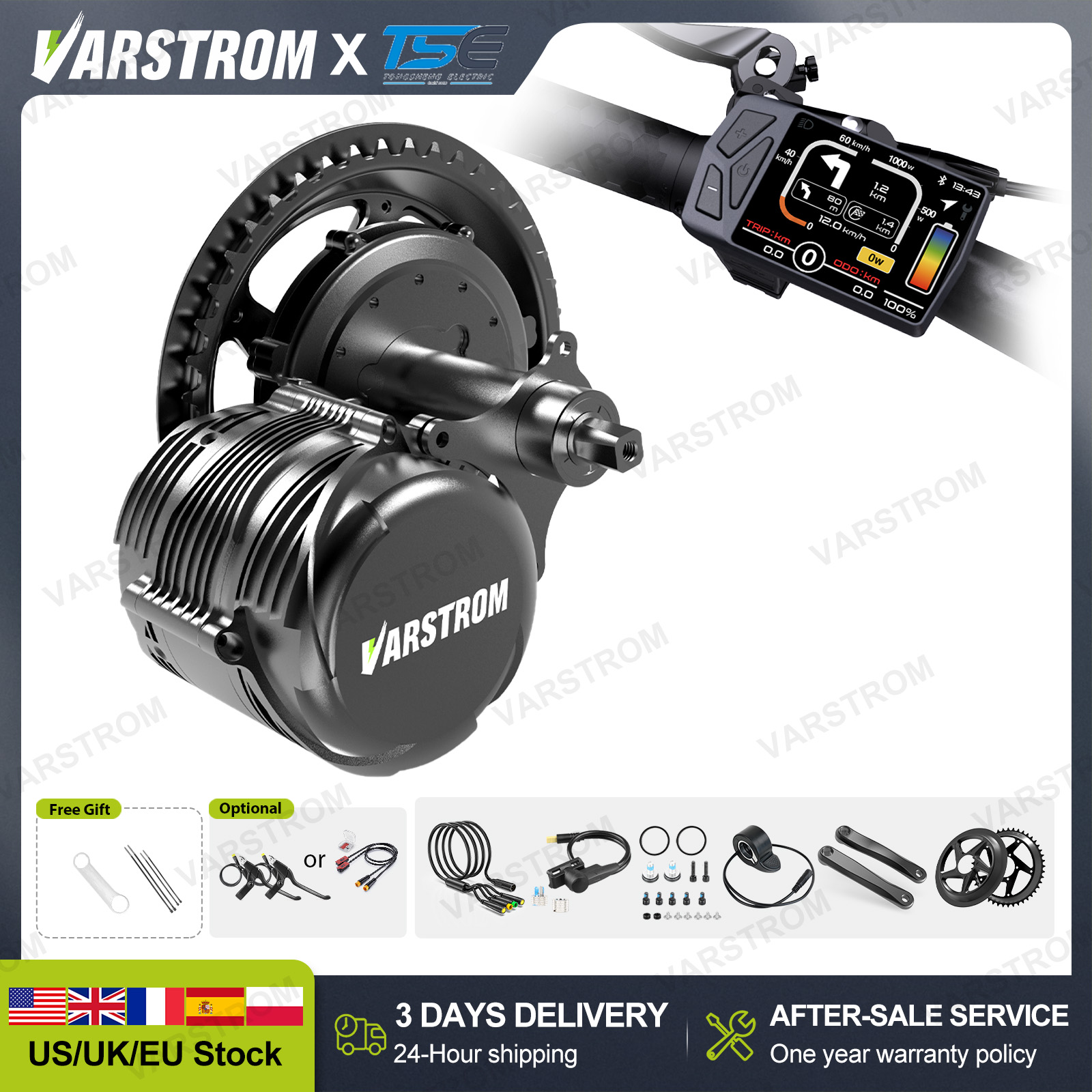 [US 3 Days Fast delivery] Tong - Mid Drive Conversion Kit 1000W ulasan dan harga